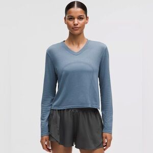 Lululemon Swiftly Open-Hole V-Neck Long-Sleeve Shirt, Size 8, Never Worn